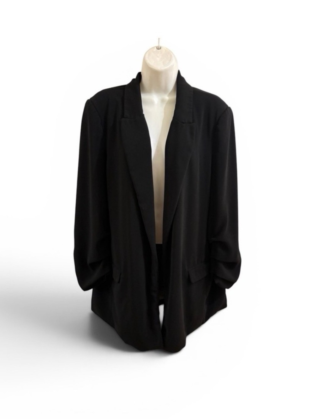 Tahari Black Open-Front Blazer